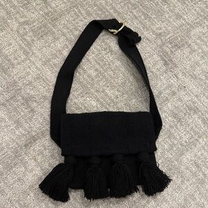 Elegant Black Tassel Crossbody Bag